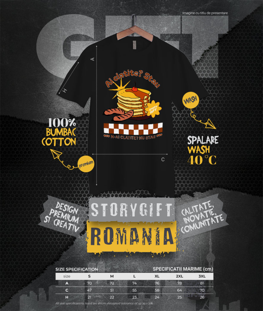 Tricou Femei, Barbati, Copii, Fata, Baiat, Unisex Personalizat Clătite personalizate cu text amuzant | Cadouri dulci pentru iubitorii de clătite și familie [4]
