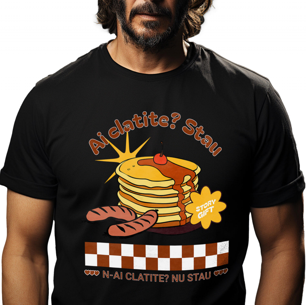 Tricou Femei, Barbati, Copii, Fata, Baiat, Unisex Personalizat Clătite personalizate cu text amuzant | Cadouri dulci pentru iubitorii de clătite și familie [1]
