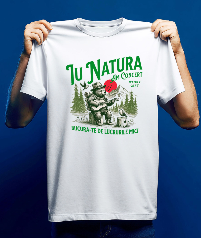 Tricou Femei, Barbati, Copii, Fata, Baiat, Unisex Personalizat "Urs Cântăreț cu Chitară în Pădure – Concert în Natură și Bucuria Lucrurilor Mici" [3]