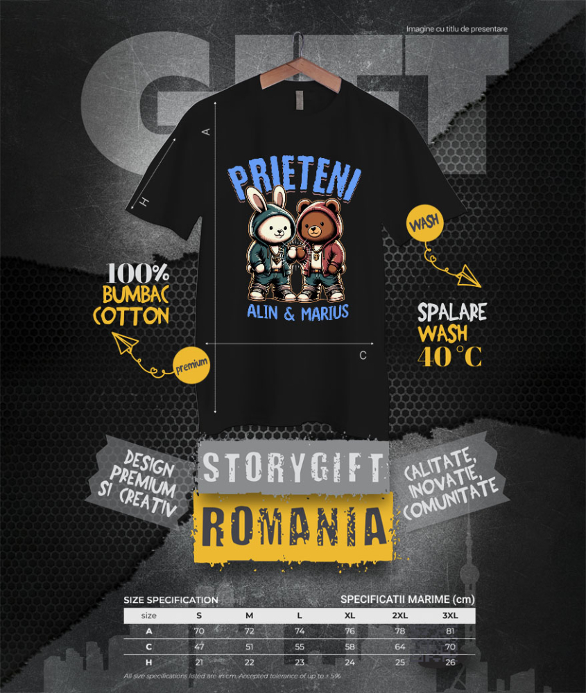 Tricou Femei, Barbati, Copii, Fata, Baiat, Unisex Personalizat Urs polar și urs brun stil gangster personalizați, cadouri amuzante pentru familie și copii [4]