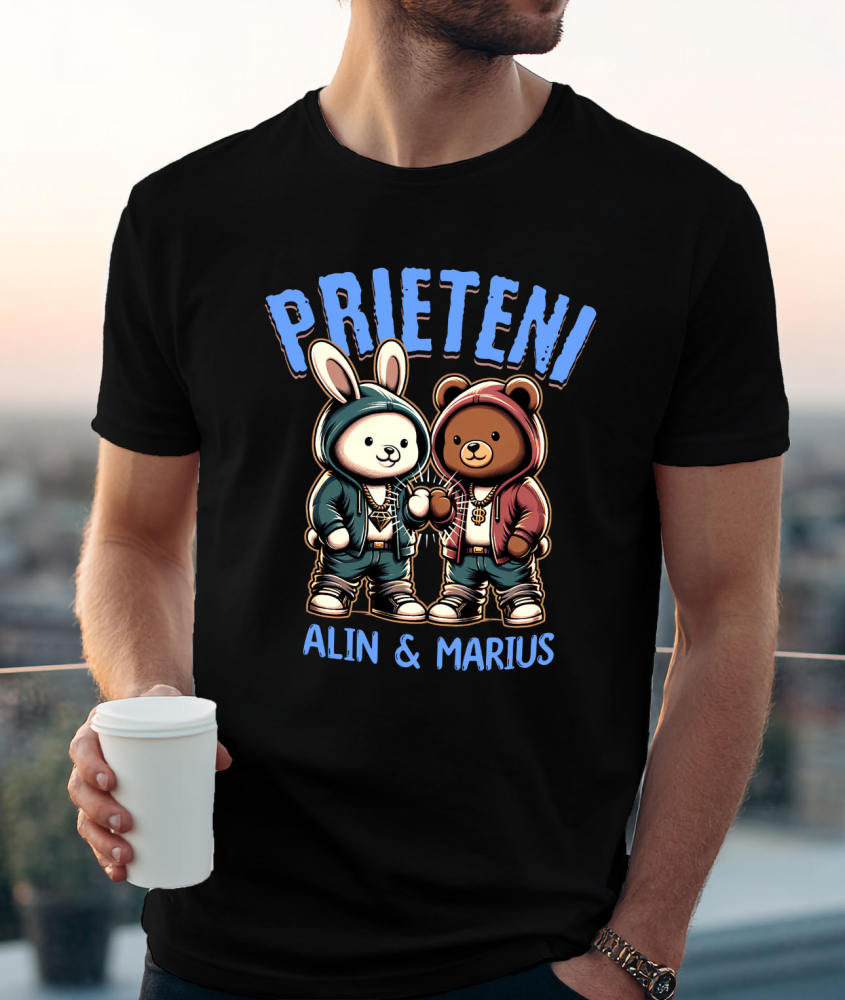 Tricou Femei, Barbati, Copii, Fata, Baiat, Unisex Personalizat Urs polar și urs brun stil gangster personalizați, cadouri amuzante pentru familie și copii [2]