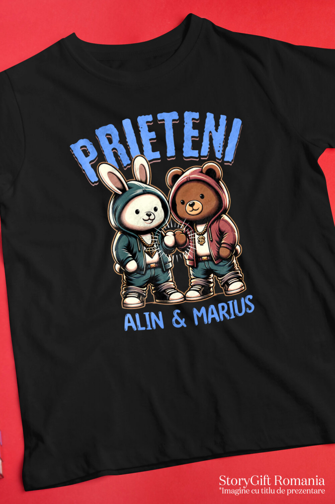 Tricou Femei, Barbati, Copii, Fata, Baiat, Unisex Personalizat Urs polar și urs brun stil gangster personalizați, cadouri amuzante pentru familie și copii [3]