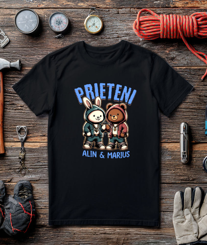Tricou Femei, Barbati, Copii, Fata, Baiat, Unisex Personalizat Urs polar și urs brun stil gangster personalizați, cadouri amuzante pentru familie și copii [3]