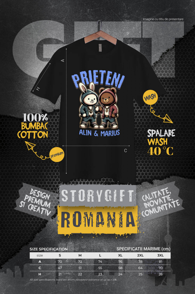 Tricou Femei, Barbati, Copii, Fata, Baiat, Unisex Personalizat Urs polar și urs brun stil gangster personalizați, cadouri amuzante pentru familie și copii [4]