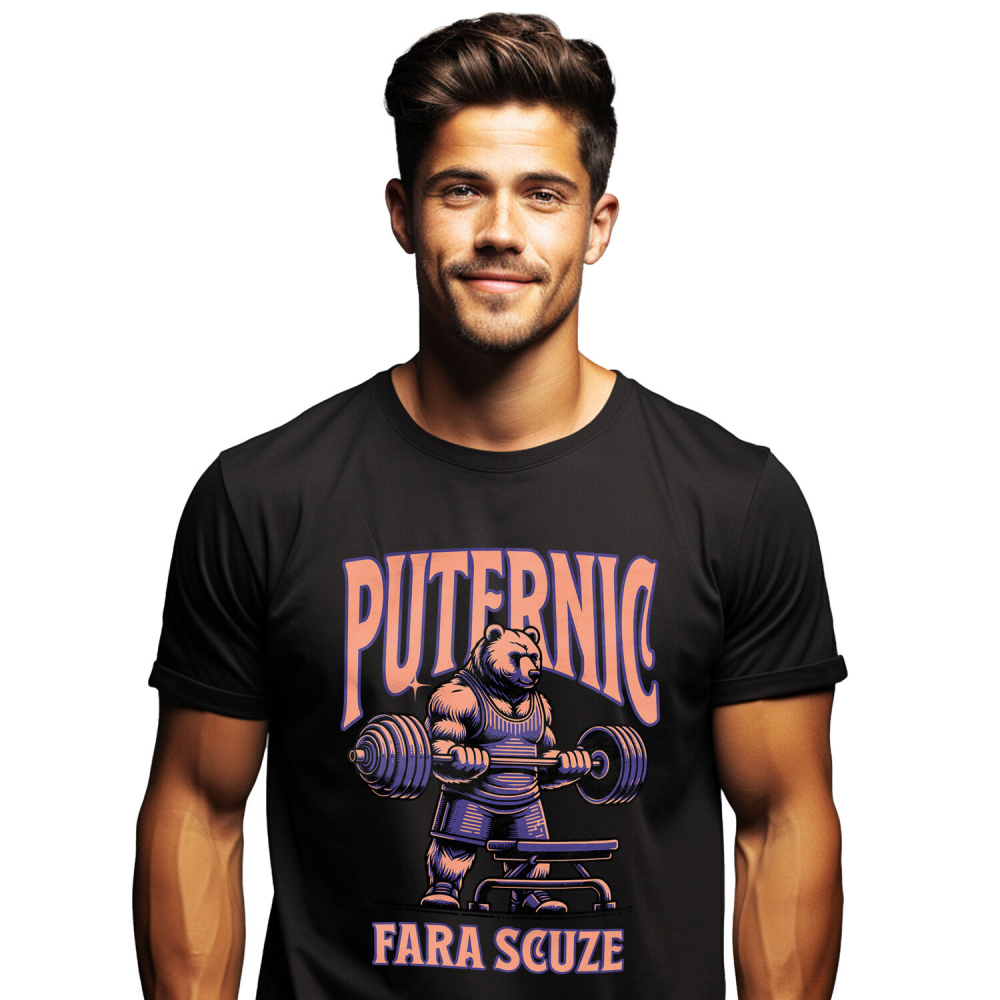 Tricou Femei, Barbati, Copii, Fata, Baiat, Unisex Personalizat urs puternic, urs la sală, ridicat greutăți, antrenament fitness, tricou sport personalizat, cadou pentru sportivi, maiou de forță, urs culturist, design sală de forță, cadouri pentru tati și prieteni [1]