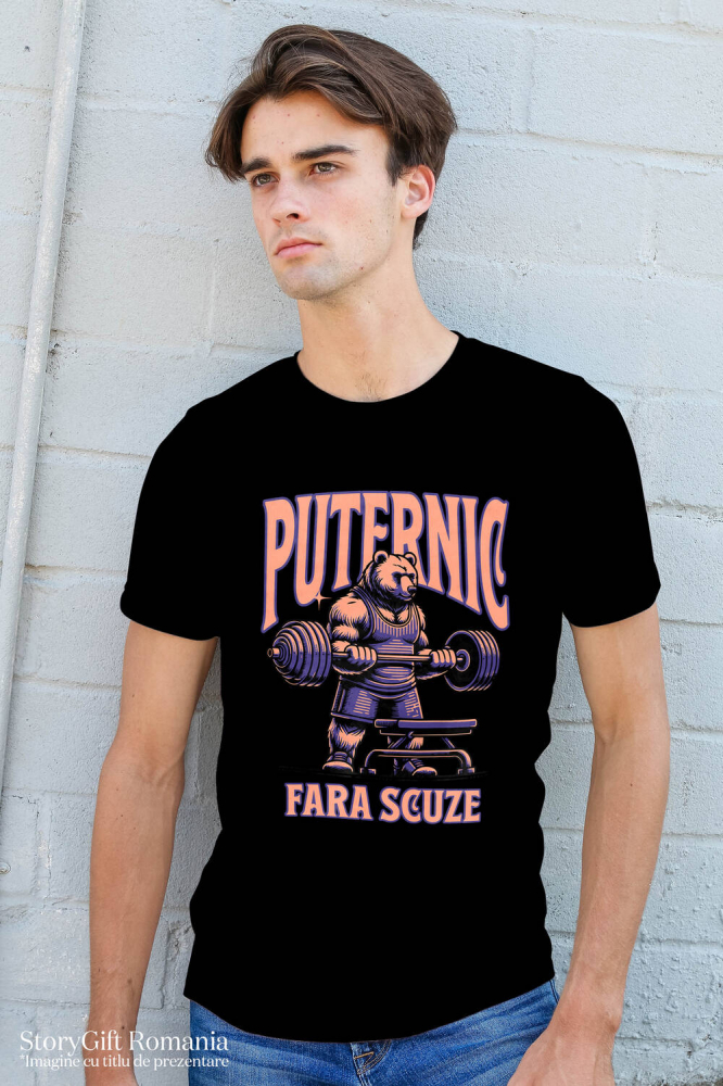 Tricou Femei, Barbati, Copii, Fata, Baiat, Unisex Personalizat urs puternic, urs la sală, ridicat greutăți, antrenament fitness, tricou sport personalizat, cadou pentru sportivi, maiou de forță, urs culturist, design sală de forță, cadouri pentru tati și prieteni [2]