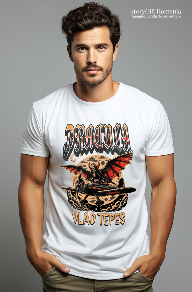 Tricou Femei, Barbati, Copii, Fata, Baiat, Unisex Personalizat Vampir în Zbor Avion Luna Plină - Cadouri Personalizate Halloween pentru Familie, Copii, Tati și Prieteni [2]