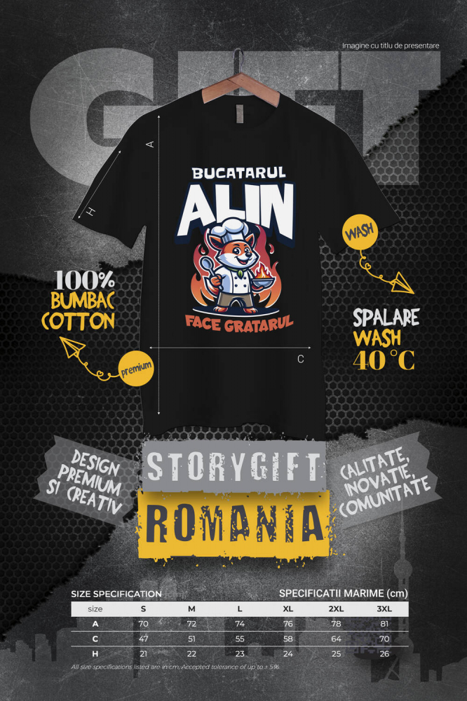 Tricou Femei, Barbati, Copii, Fata, Baiat, Unisex Personalizat Vulpe Bucătar – Design Haios Pentru Pasionații De Grătar și Bucătărie [4]