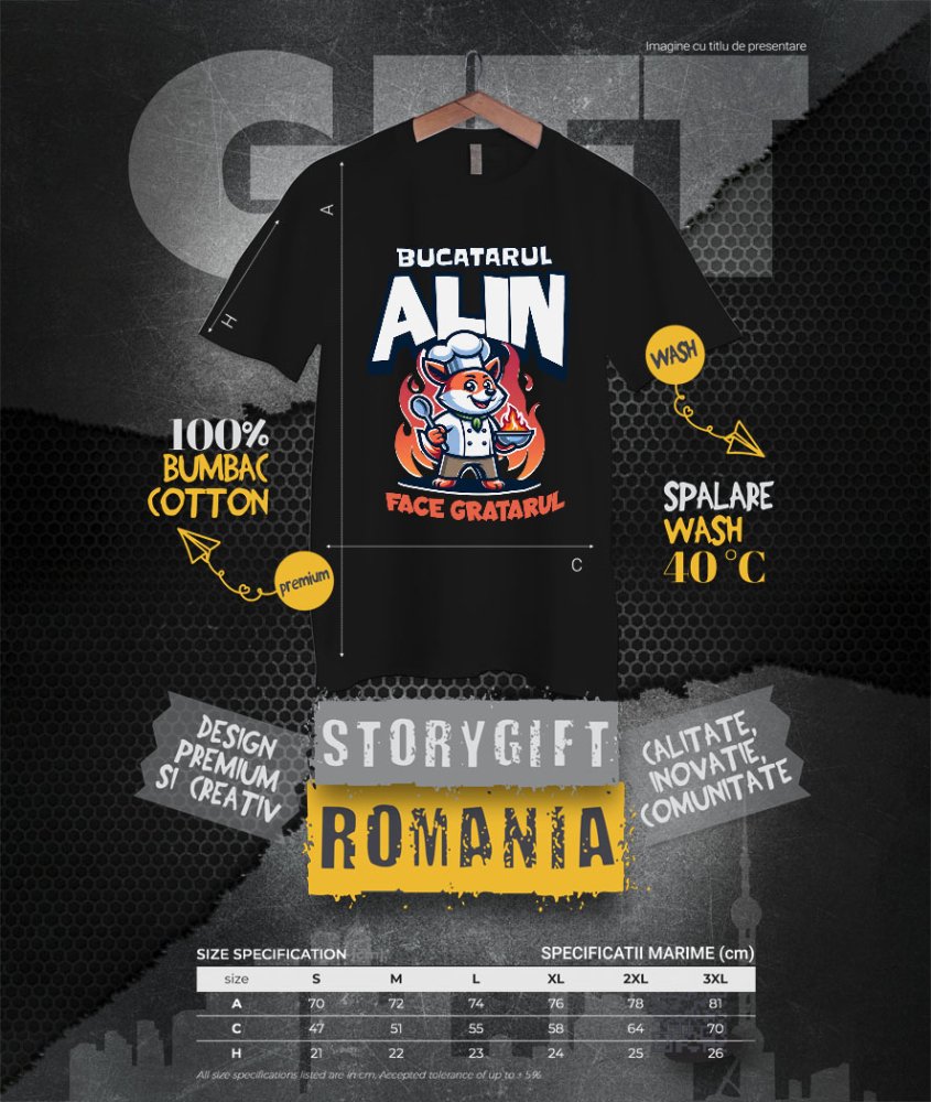 Tricou Femei, Barbati, Copii, Fata, Baiat, Unisex Personalizat Vulpe Bucătar – Design Haios Pentru Pasionații De Grătar și Bucătărie [4]