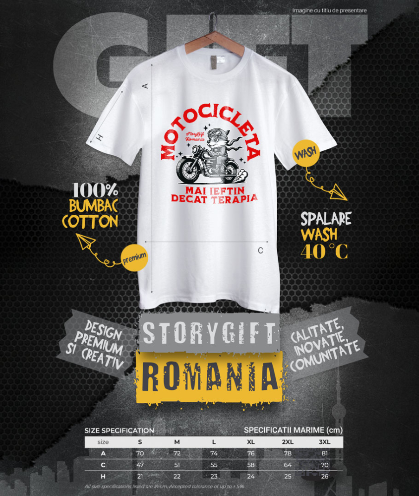 Tricou Femei, Barbati, Copii, Fata, Baiat, Unisex Personalizat Vulpe Motociclistă Pe Motor Vintage – Design Haios și Plin de Aventură [4]