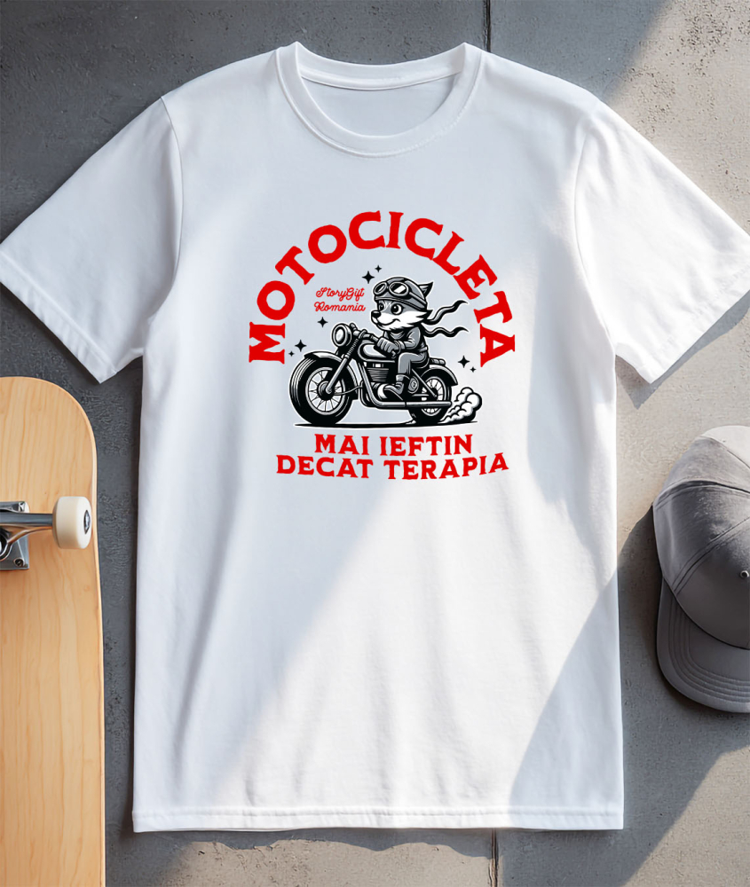 Tricou Femei, Barbati, Copii, Fata, Baiat, Unisex Personalizat Vulpe Motociclistă Pe Motor Vintage – Design Haios și Plin de Aventură [3]