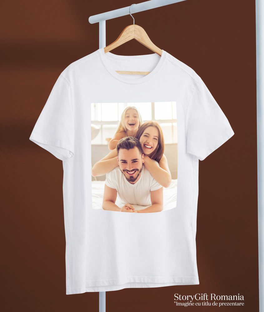 Tricou Barbati personalizat cu poza / fotografie 100% Bumbac, Alb, XL [3]