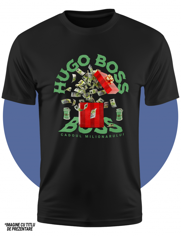 Tricou Copii Baieti _Hugo Boss_ - Cadoul Milionarului 100% Bumbac, Unisex, Negru, 12 Ani, 158CM [2]