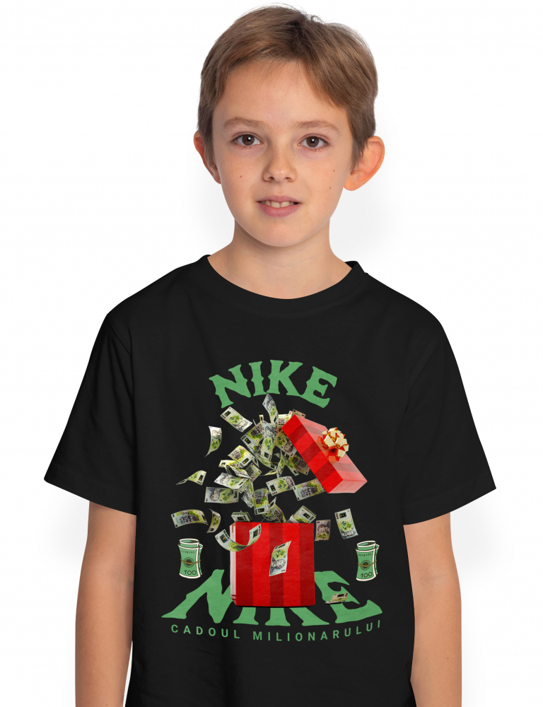 Tricou Copii Baieti _Nike_ - Cadoul Milionarului 100% Bumbac, Unisex, Negru, 12 Ani, 158CM [1]