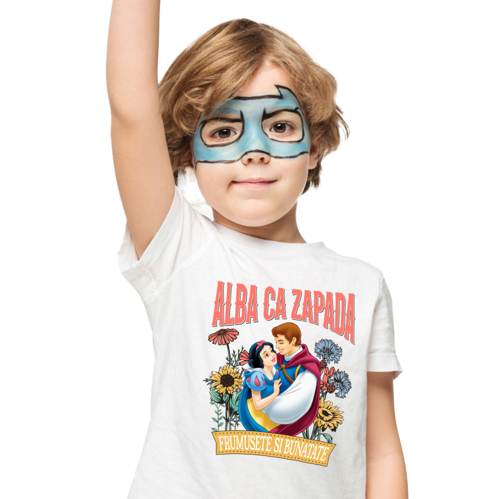 Tricou Copii cu Alba ca Zapada si Printul - Poveste de Dragoste 100% Bumbac, Alb, 8 Ani [2]
