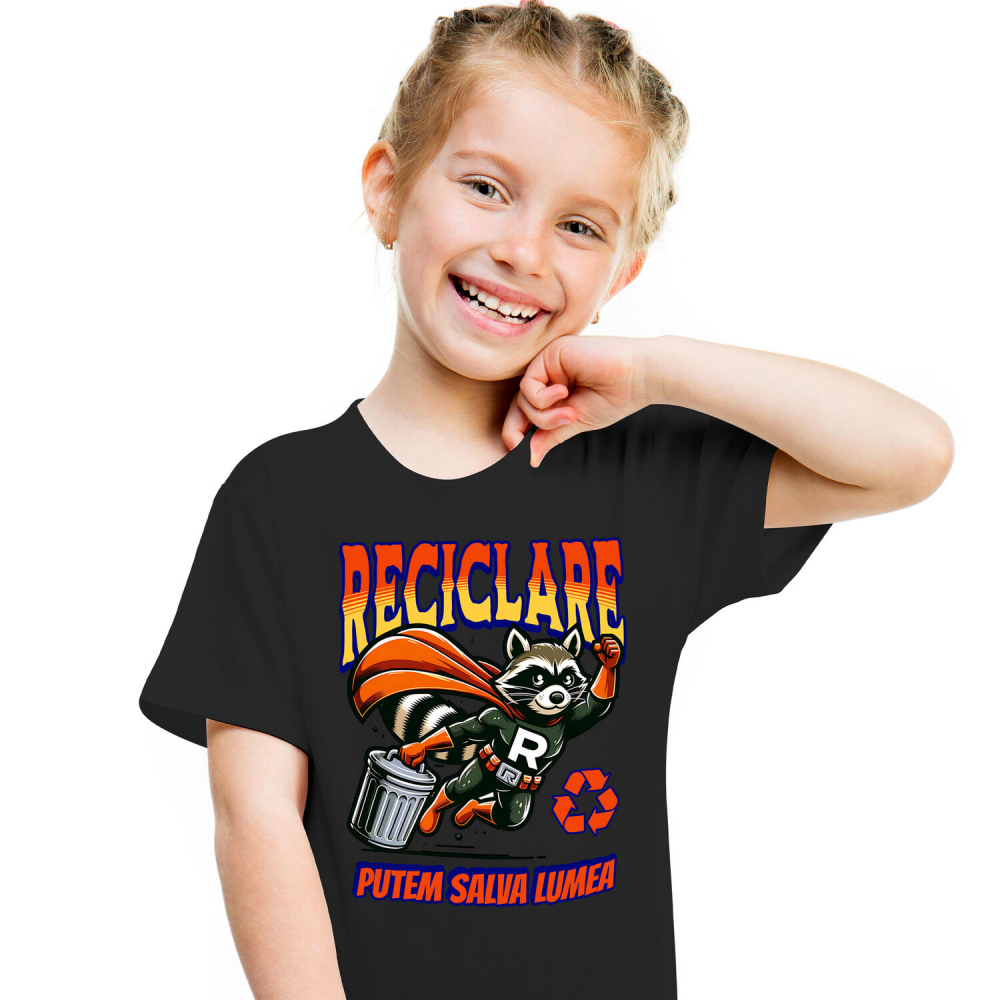 Tricou Femei, Barbati, Copii, Fata, Baiat, Unisex Personalizat "Animal Super-Eroul Reciclare - Produse Personalizate pentru Familie și Copii" [2]