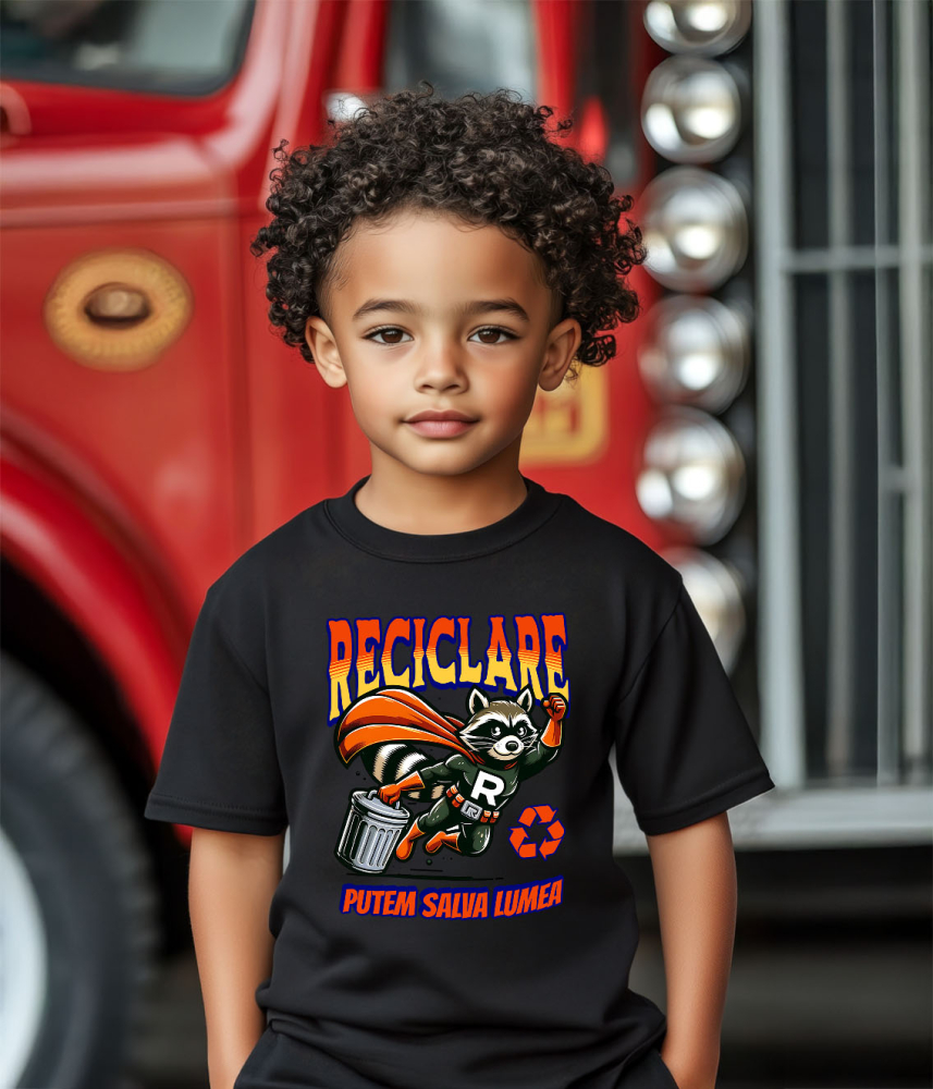 Tricou Femei, Barbati, Copii, Fata, Baiat, Unisex Personalizat "Animal Super-Eroul Reciclare - Produse Personalizate pentru Familie și Copii" [3]