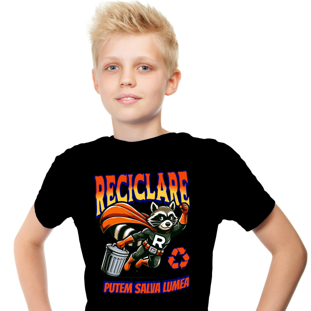 Tricou Femei, Barbati, Copii, Fata, Baiat, Unisex Personalizat "Animal Super-Eroul Reciclare - Produse Personalizate pentru Familie și Copii" [1]