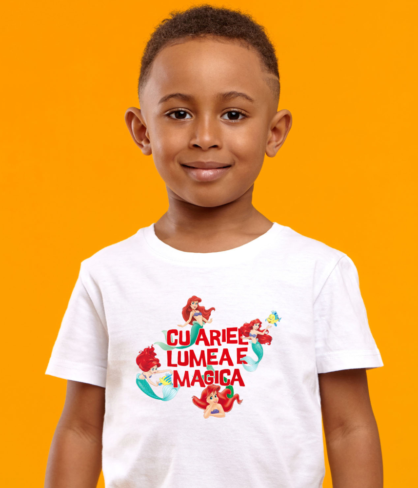 Tricou Copii cu Ariel – Dorinta unei Sirene 100% Bumbac, Alb, 12 Ani [4]