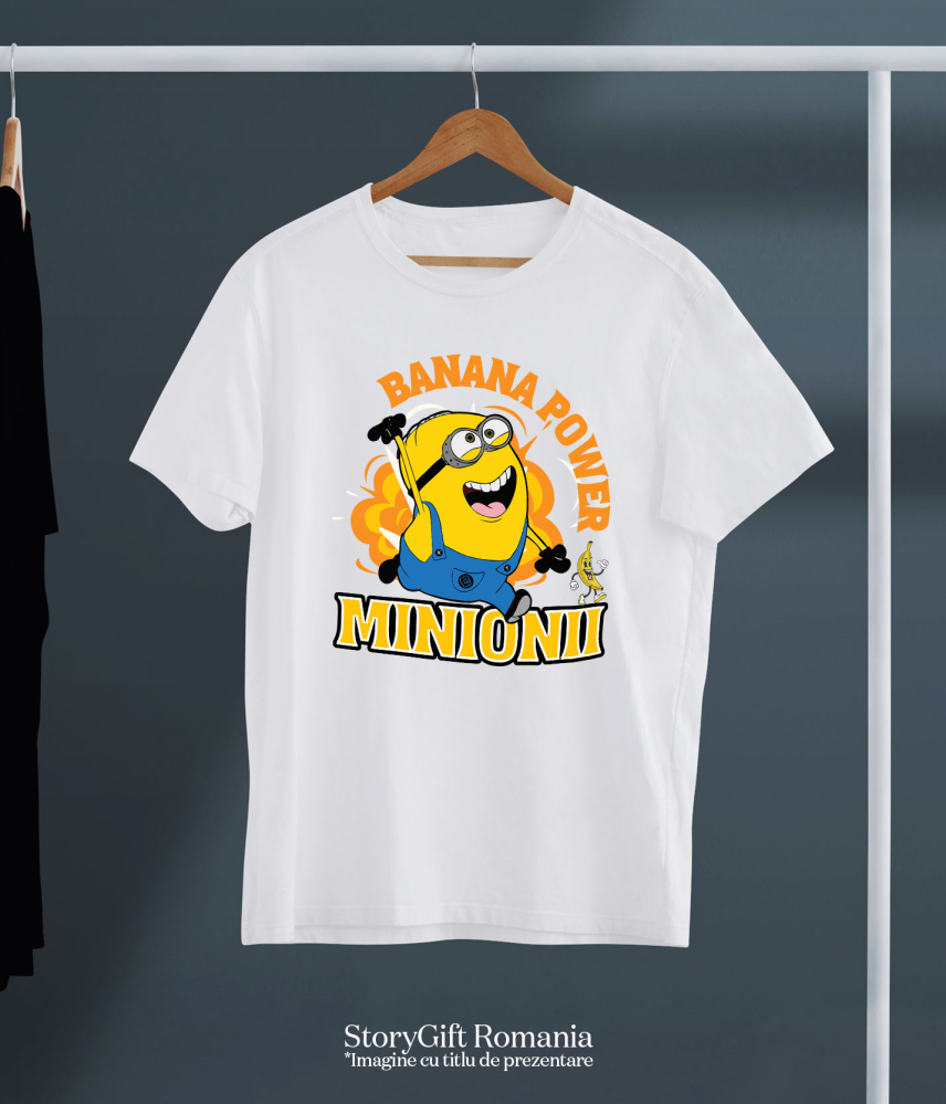 Tricou Copii cu Aventura Minionilor Pe Terenul Distracției 100% Bumbac, Alb, 8 Ani [5]