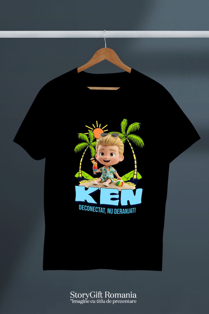 Tricou Copii cu Aventuri la Mare cu Ken 100% Bumbac, Negru, 8 Ani [5]