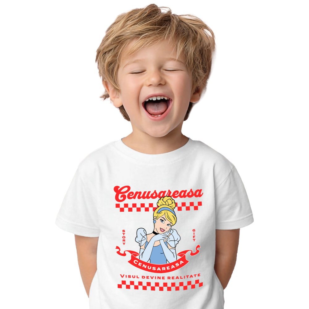 Tricou Copii cu Aventurile Cenusaresei 100% Bumbac, Alb, 12 Ani [2]