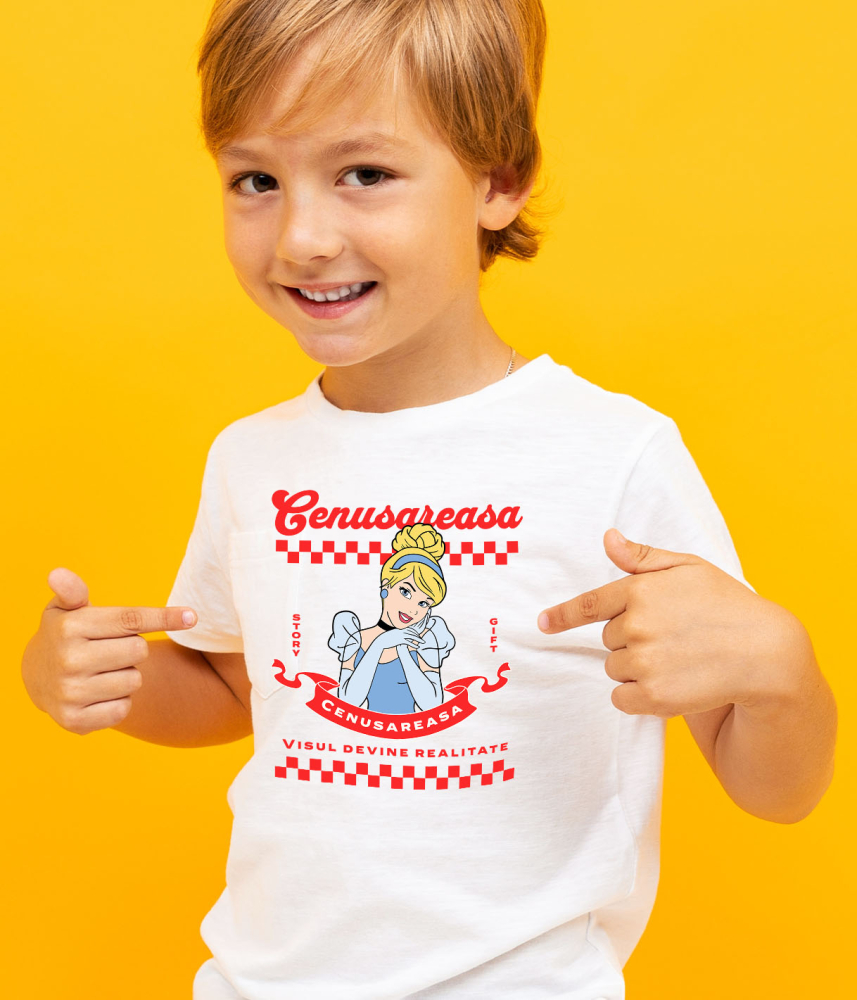 Tricou Copii cu Aventurile Cenusaresei 100% Bumbac, Alb, 12 Ani [4]