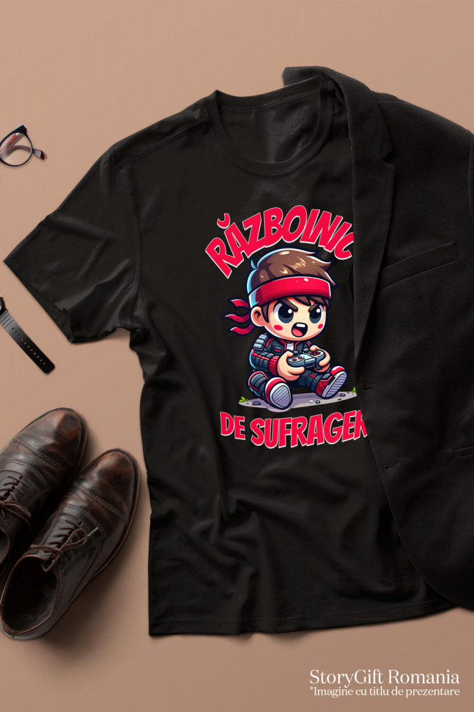 Tricou Femei, Barbati, Copii, Fata, Baiat, Unisex Personalizat Băiat Copil cu Manetă Jocuri Video „Razboinic de Sufragerie” - Cadou Personalizat pentru Gamerii Tineri [3]
