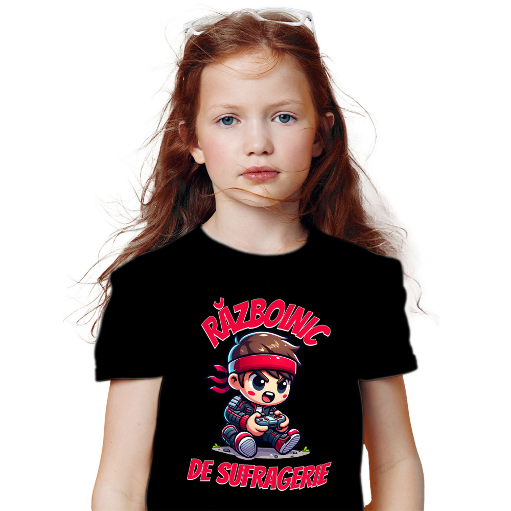 Tricou Femei, Barbati, Copii, Fata, Baiat, Unisex Personalizat Băiat Copil cu Manetă Jocuri Video „Razboinic de Sufragerie” - Cadou Personalizat pentru Gamerii Tineri [2]
