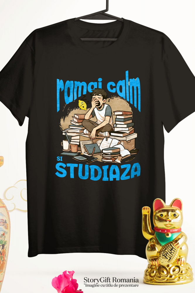 Tricou Femei, Barbati, Copii, Fata, Baiat, Unisex Personalizat Băiat Extenuat și Somnoros Cu Teanc de Cărți | Motivație pentru Studii la Facultate [3]