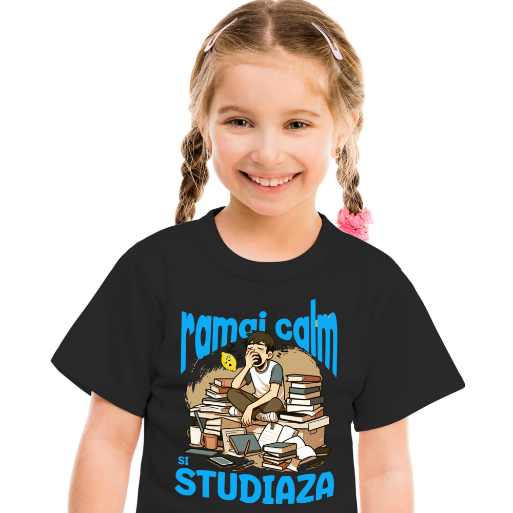 Tricou Femei, Barbati, Copii, Fata, Baiat, Unisex Personalizat Băiat Extenuat și Somnoros Cu Teanc de Cărți | Motivație pentru Studii la Facultate [1]