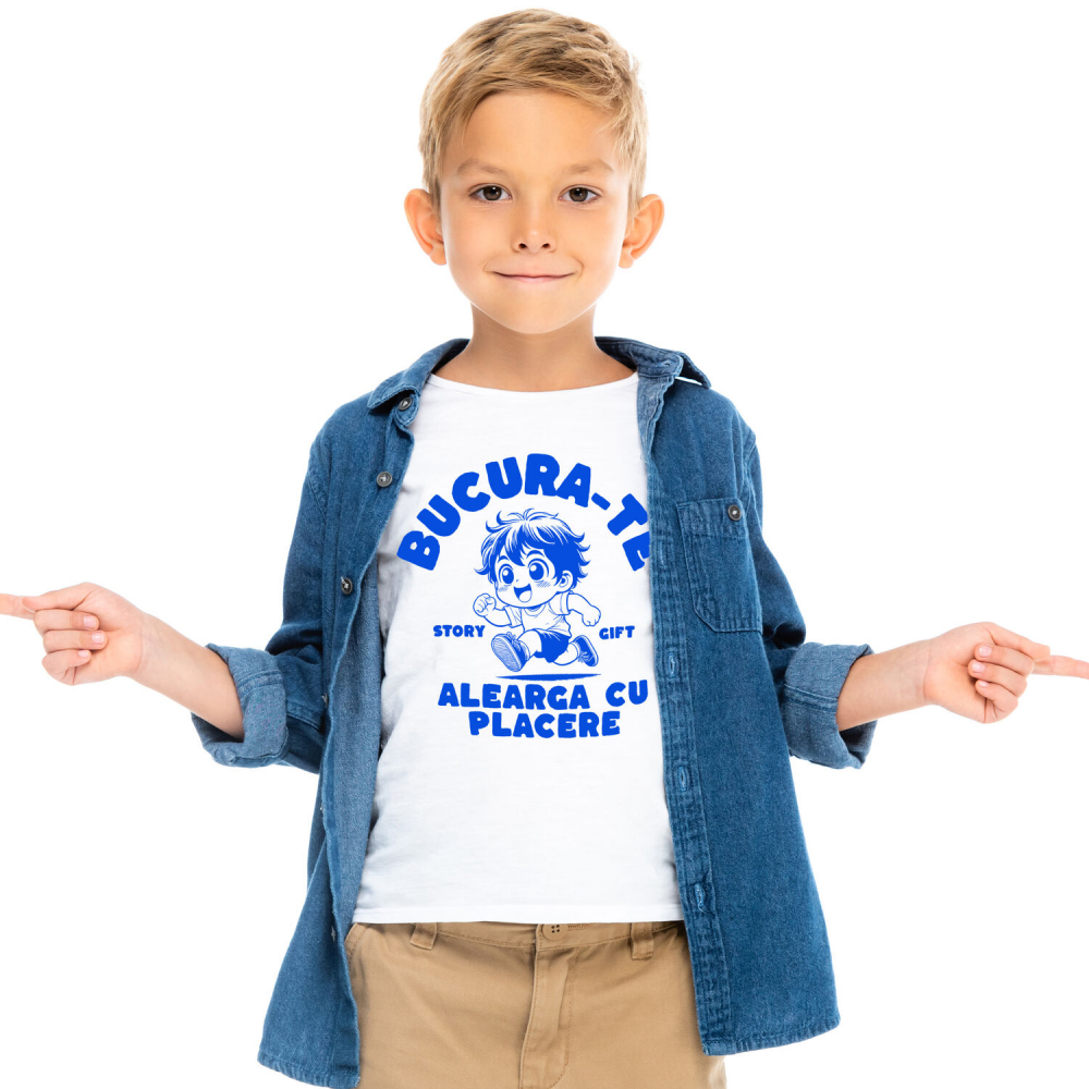 Tricou Femei, Barbati, Copii, Fata, Baiat, Unisex Personalizat Băiat Vesel în Alergare – Motivație și Sănătate [2]