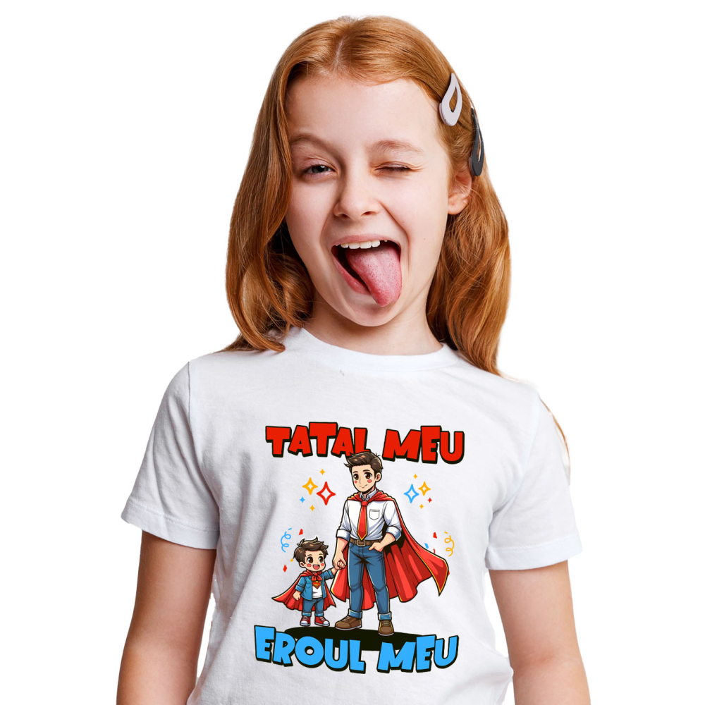 Tricou Femei, Barbati, Copii, Fata, Baiat, Unisex Personalizat Cadouri Personalizate Super Erou pentru Tata și Copii | Momente De Neuitat Familie [2]