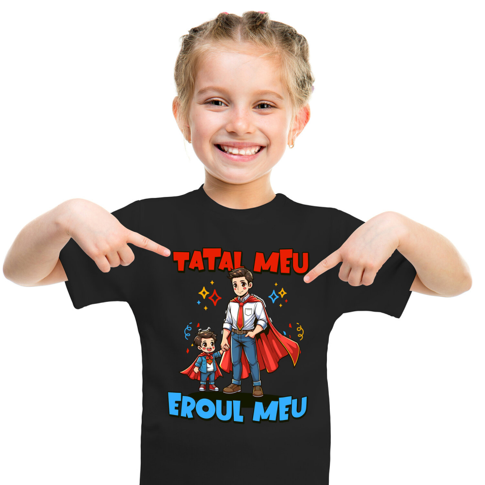 Tricou Femei, Barbati, Copii, Fata, Baiat, Unisex Personalizat Cadouri Personalizate Super Erou pentru Tata și Copii | Momente De Neuitat Familie [1]