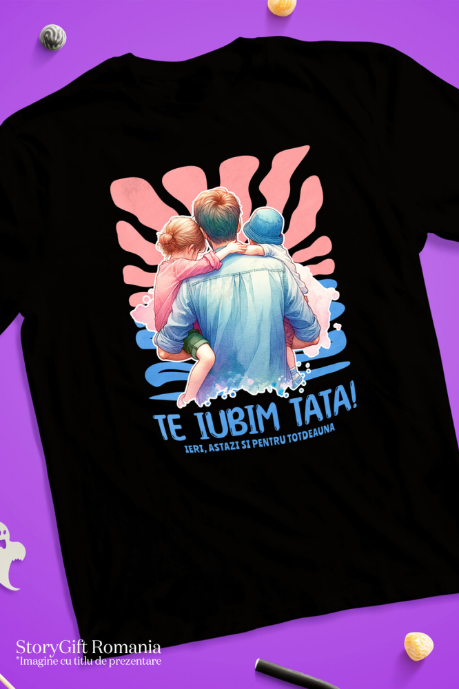 Tricou Femei, Barbati, Copii, Fata, Baiat, Unisex Personalizat Cadouri Personalizate Tata și Fiul | Portret Unic, Tatal Este Mereu Familie [3]