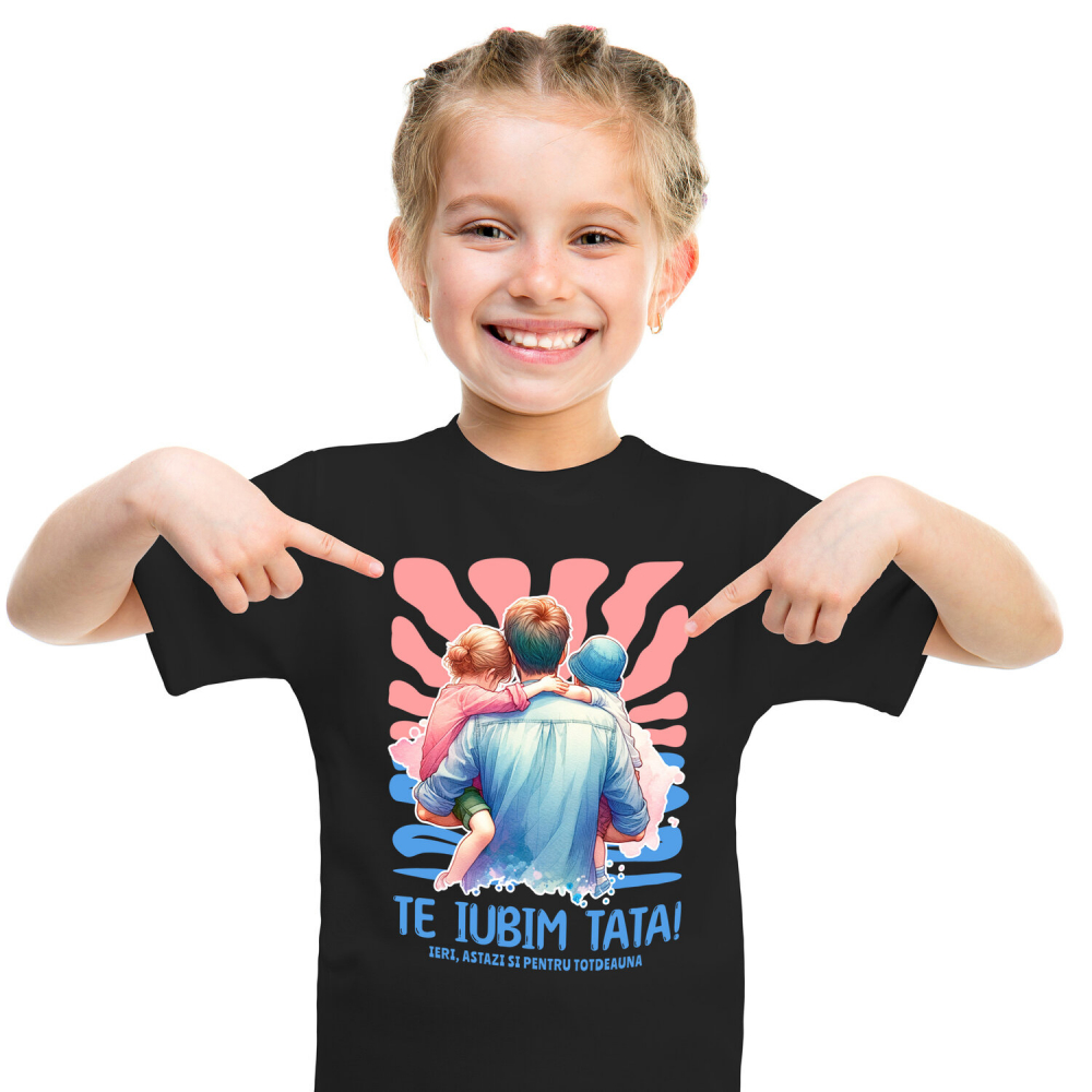 Tricou Femei, Barbati, Copii, Fata, Baiat, Unisex Personalizat Cadouri Personalizate Tata și Fiul | Portret Unic, Tatal Este Mereu Familie [1]