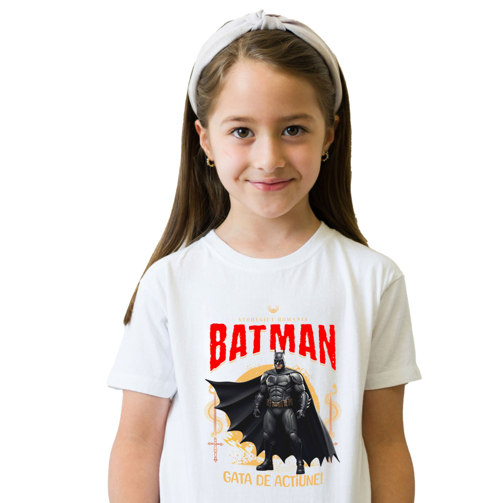 Tricou Copii cu Batman - Aventuri Întunecate și Magie Disney 100% Bumbac, Alb, 4 Ani [2]