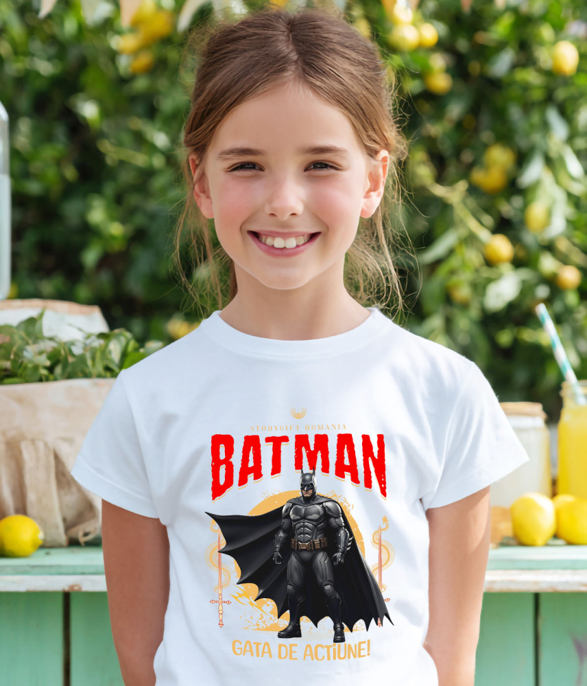 Tricou Copii cu Batman - Aventuri Întunecate și Magie Disney 100% Bumbac, Alb, 4 Ani [4]