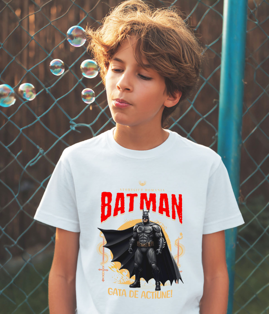 Tricou Copii cu Batman - Aventuri Întunecate și Magie Disney 100% Bumbac, Alb, 4 Ani [3]