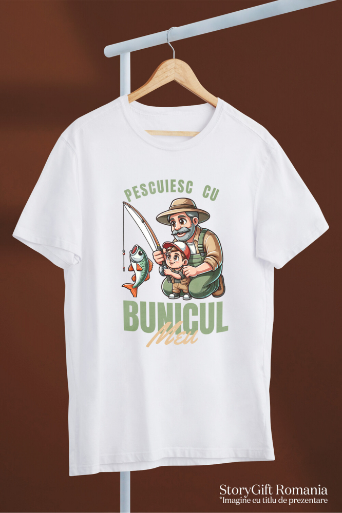 Tricou Femei, Barbati, Copii, Fata, Baiat, Unisex Personalizat „Pescuit cu Bunicul Meu - Cadou Personalizat pentru Familie, Bunici și Nepoți” [3]