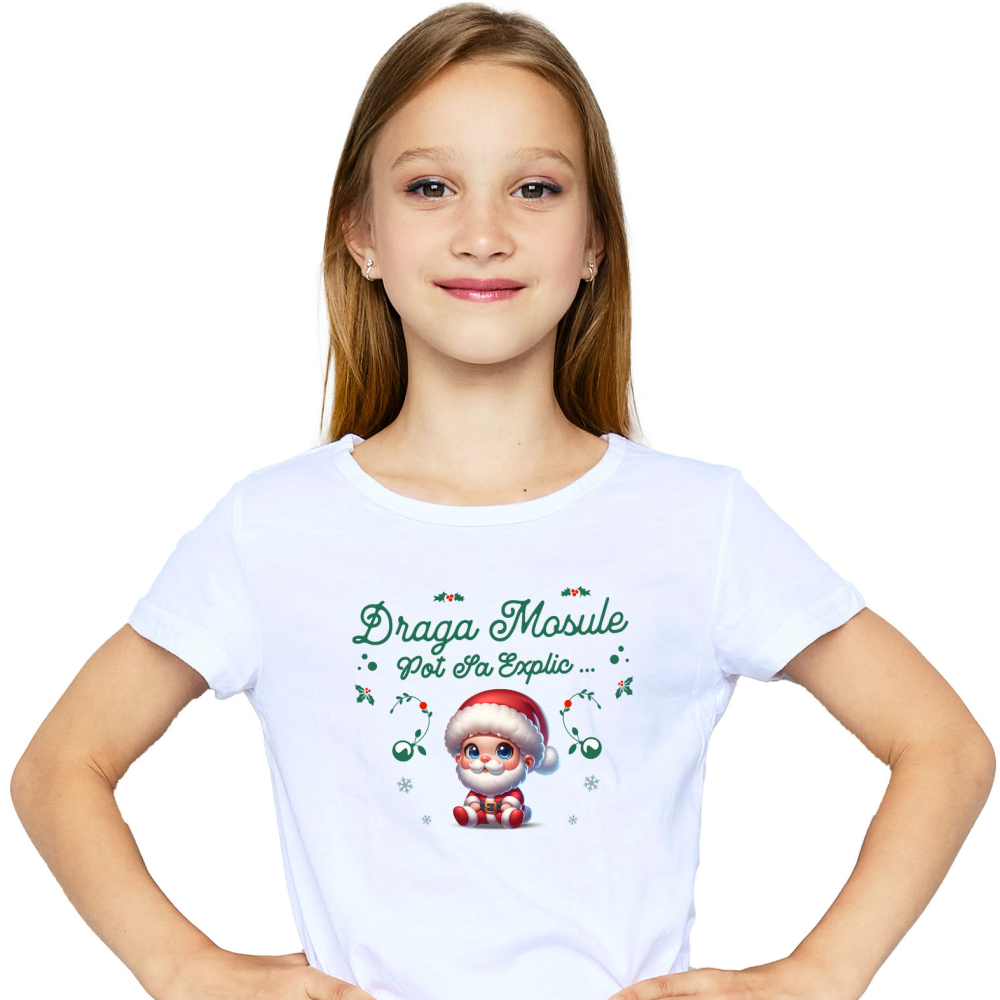 Tricou Femei, Barbati, Copii, Fata, Baiat, Unisex Personalizat Bebe în Costum Mos Crăciun cu Barba – Cadou Crăciun Perfect pentru Bebelusi [2]