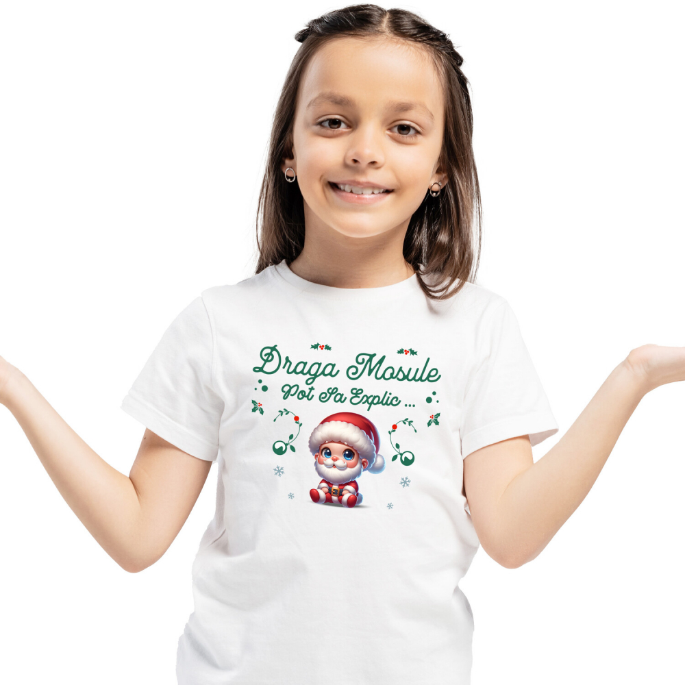 Tricou Femei, Barbati, Copii, Fata, Baiat, Unisex Personalizat Bebe în Costum Mos Crăciun cu Barba – Cadou Crăciun Perfect pentru Bebelusi [2]