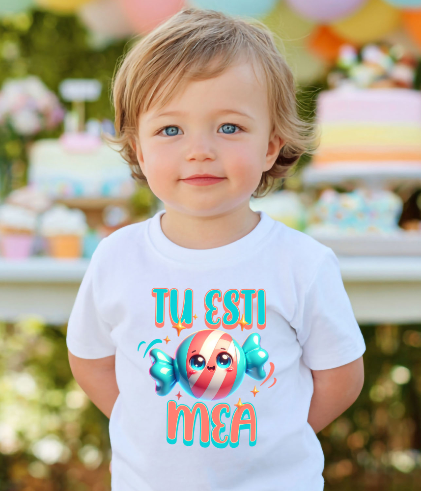 Tricou Femei, Barbati, Copii, Fata, Baiat, Unisex Personalizat Bomboană Rotundă Colorată Veselă - Cadou Dulce și Personalizat pentru Copii și Familie [4]