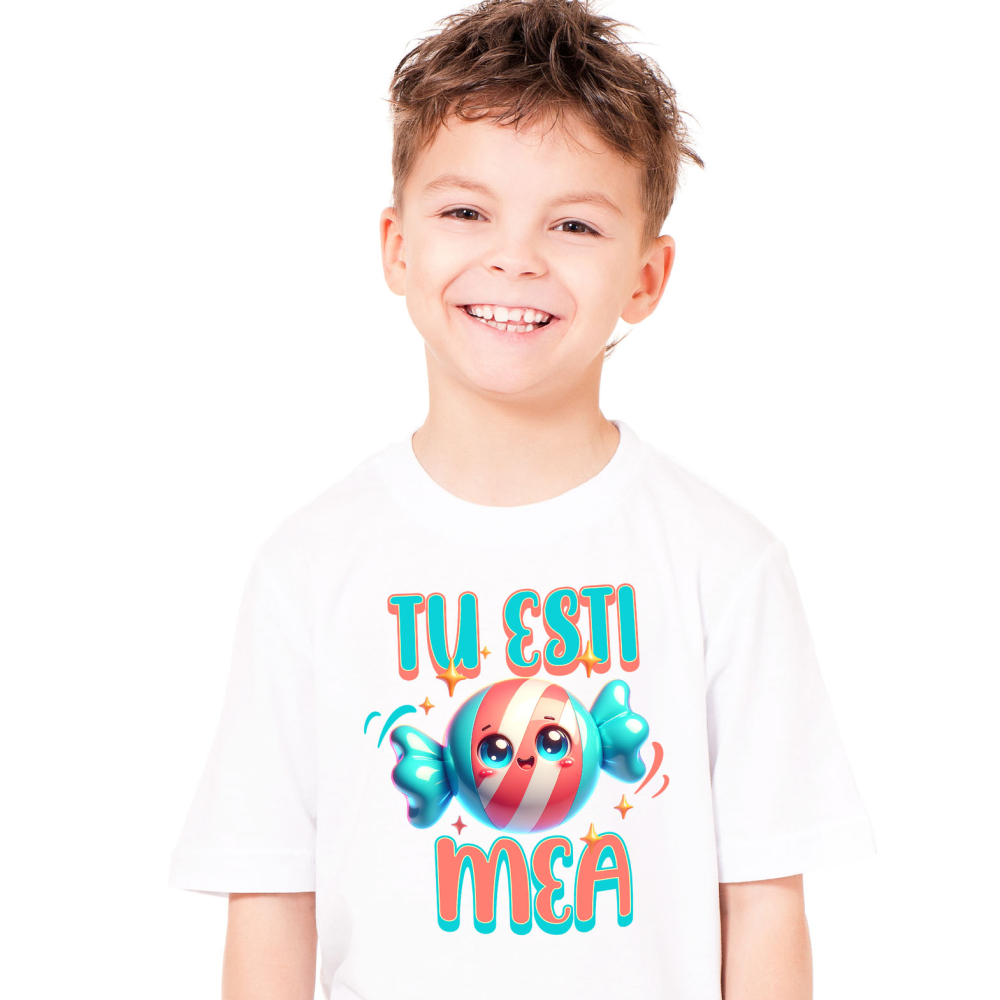 Tricou Femei, Barbati, Copii, Fata, Baiat, Unisex Personalizat Bomboană Rotundă Colorată Veselă - Cadou Dulce și Personalizat pentru Copii și Familie [2]