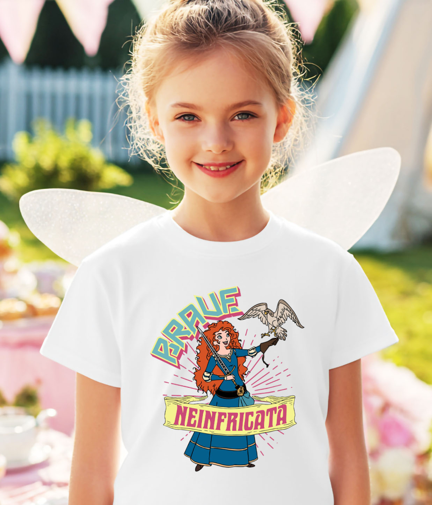 Tricou Copii cu Brave – Inima de Erou 100% Bumbac, Alb, 12 Ani [3]