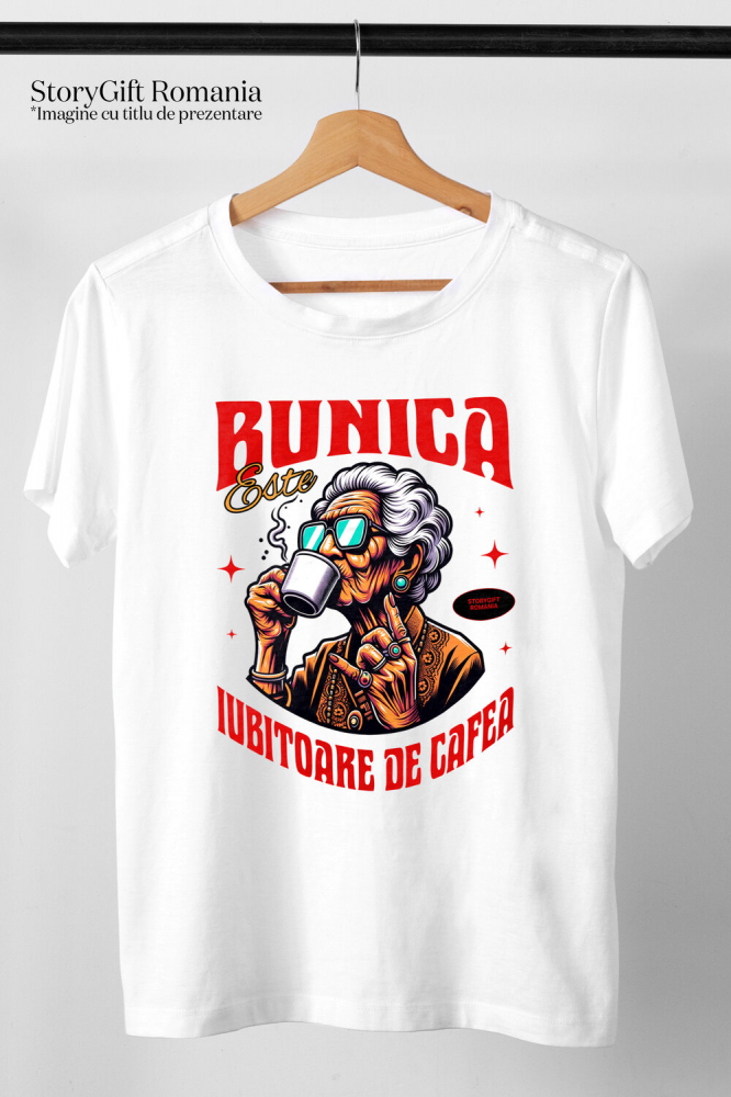Tricou Femei, Barbati, Copii, Fata, Baiat, Unisex Personalizat „Cana Personalizată „Bunica Cool” – Cadou Ideal pentru Bunica Iubitoare de Cafea” [3]