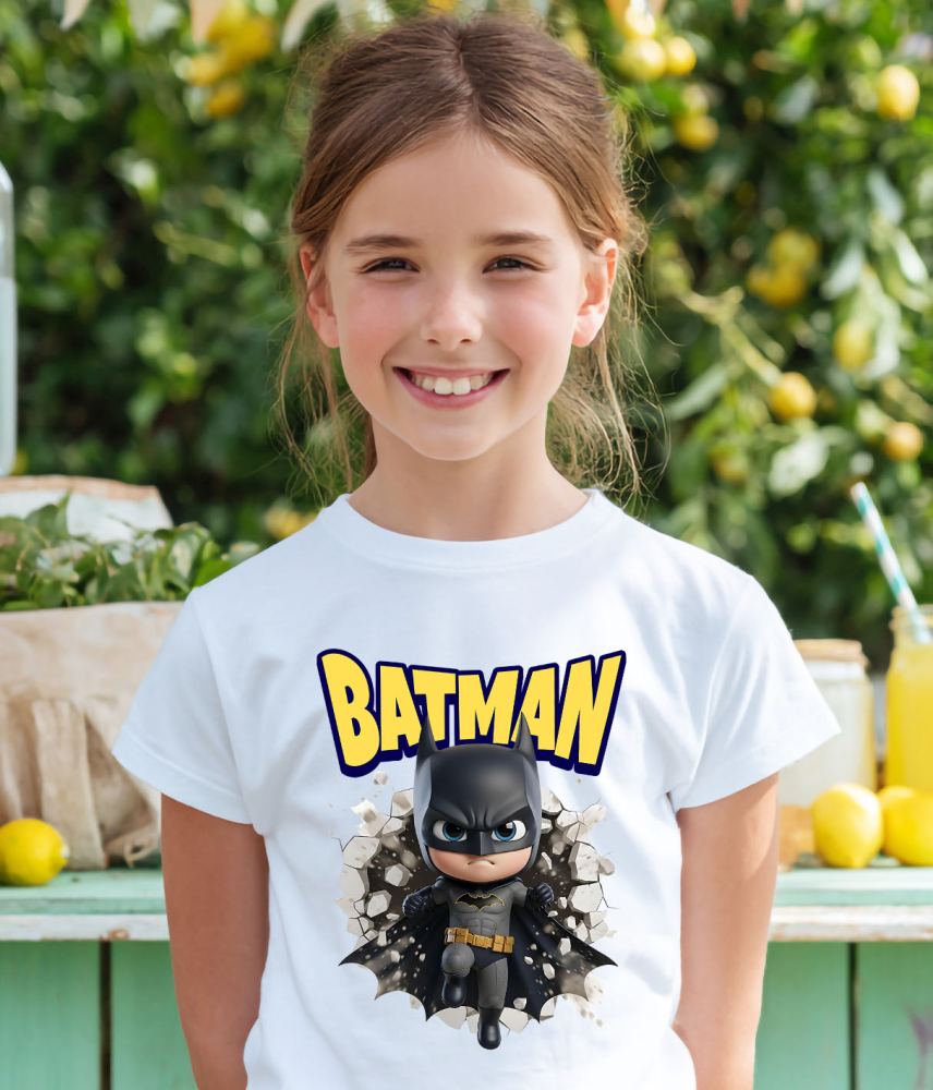 Tricou Copii cu Cadru Batman Aventuri in Gotham 100% Bumbac, Alb, 10 Ani [4]