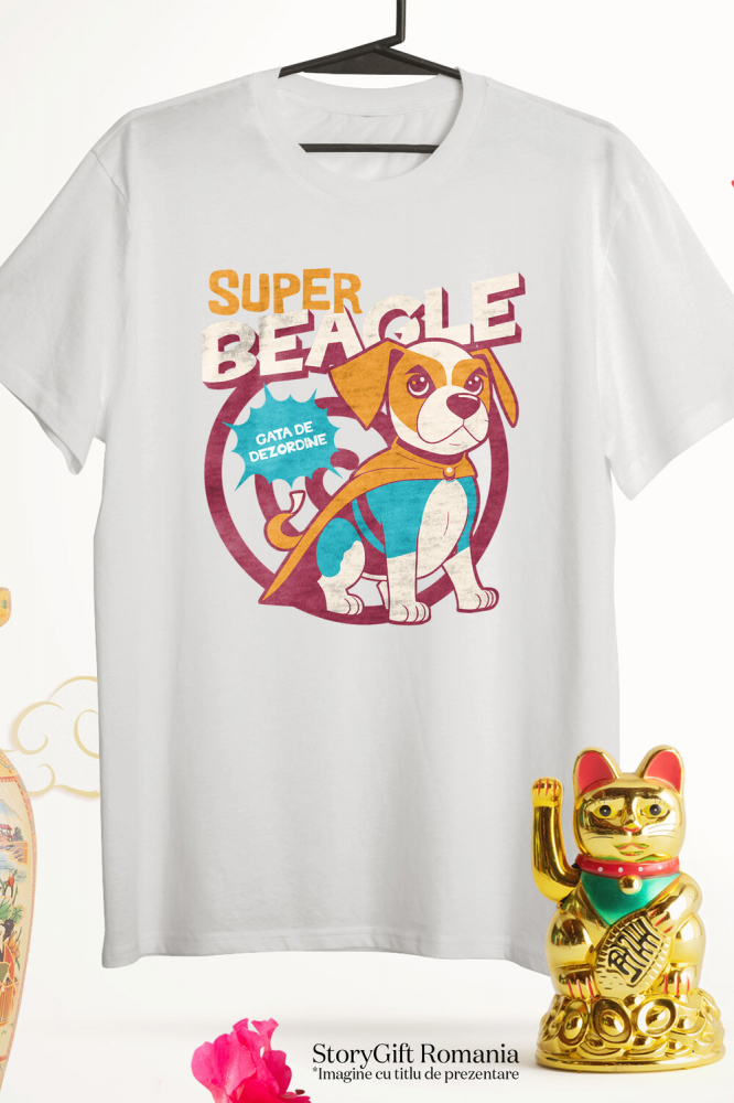 Tricou Femei, Barbati, Copii, Fata, Baiat, Unisex Personalizat Super Beagle – Tricou Personalizat Câine Supererou și Aventurier [3]