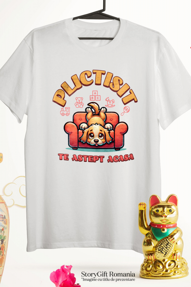 Tricou Femei, Barbati, Copii, Fata, Baiat, Unisex Personalizat „Câine Plictisit Pe Canapea – Cadou Personalizat pentru Iubitorii de Câini” [3]