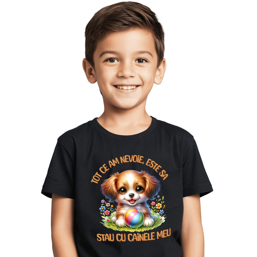 Tricou Femei, Barbati, Copii, Fata, Baiat, Unisex Personalizat Cățel Pufos și Jucăuș – Tricou Personalizat | Iubitori de Câini [2]